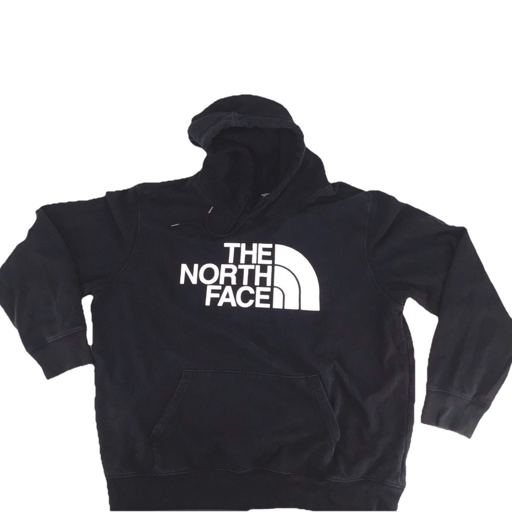The North Face Men's Hoodie Half Dome Logo Pullover Sweatshirt Black Size XL - Picture 2 of 12